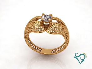 diamante anello in oro 3d stampabile gioiello gioielli gemma la pietra goldring di diamanti moda d'oro womanring engagementring weddingring i 3ddesign 3ddesigning anelli 3d print model - Mito3D