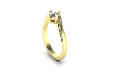 diamante anillo de oro la joyería boda los diamantes especial art gem ronda anillos compromiso joya brillante el imprimible cad platino piedras preciosas corte 3d print model - Mito3D
