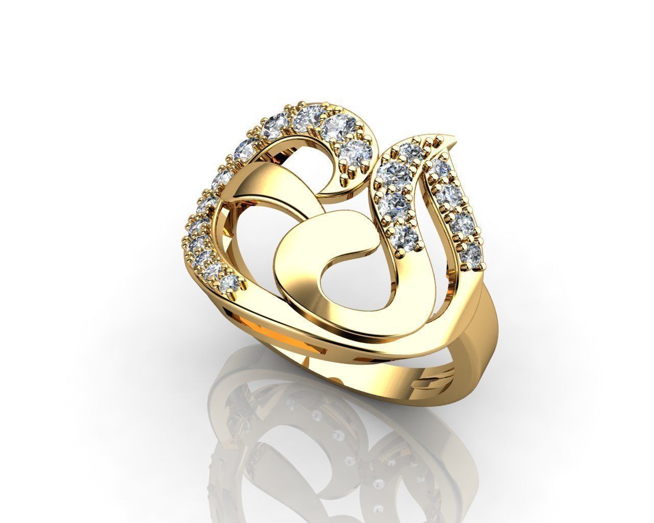 diamante oro anelli squillare nozze gioielleria fidanzamento platino brillante 3D print model - Mito3D