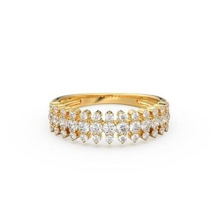 diamante metà eternità anniversario gruppo musicale dichiarazione nozze squillare gioielleria anelli oro stampabile argento sterlina Fidanzamento moda 3d print model - Mito3D