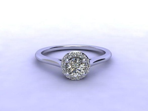 diamond halo engagement ring platinum jewelry precious luxury gold gem fashion silver diamonds jewellery printable sterling rings 3d print model - Mito3D