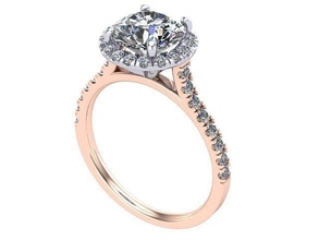 Diamant Heiligenschein Engagement Ring golden Silber Schmuck Ringe 3d print model - Mito3D
