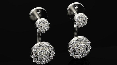 diamante alone giacca orecchino Fidanzamento gioielleria lusso arte deco squillare stampabile stl file haloring orecchini 3d print model - Mito3D