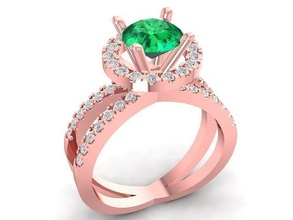 diamant Halo bague 3031 bijoux mode accessoires or femme femmes conception anneaux 3d print model - Mito3D