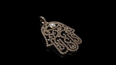 diamante pingente de hamsa colar ouro amarelo 18k jóias prata sterling anel jóia pedra brilhantes safira ruby anéis 3d print model - Mito3D