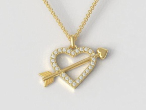 elmas kalp ok Aşk kolye klasik genç moda romantik düğün takı 3d print model - Mito3D