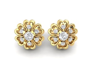diamond heart earrings 1988 jewelry fashion accessories gold man men woman women unisex design fengshui 3d print model - Mito3D