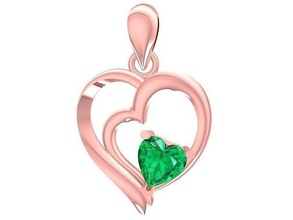 diamond heart pendant 3049 jewelry fashion accessories gold woman women design ring wedding pendants 3d print model - Mito3D