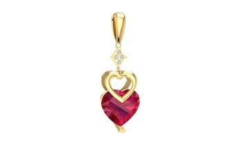 diamond heart pendant 3001 jewelry fashion accessories gold man men woman women unisex design fengshui pendants 3d print model - Mito3D