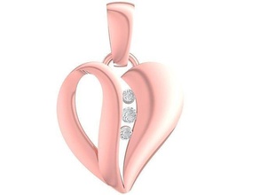 diamond heart pendant 3054 jewelry fashion accessories gold woman women design pendants 3d print model - Mito3D