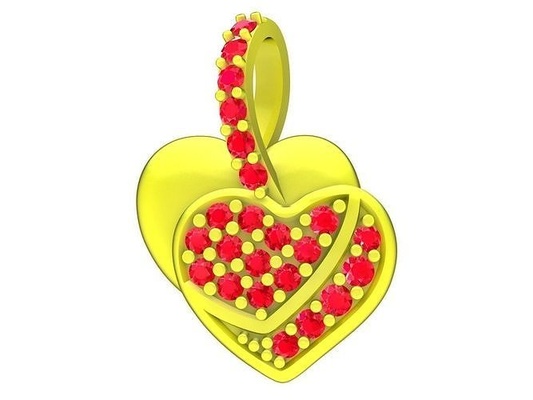 diamante cuore pendente 4709 gioielleria moda accessori oro donna donne design 3d print model - Mito3D