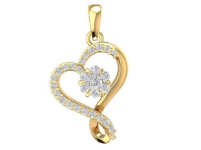 diamond heart pendant 667 jewelry fashion accessories gold man men woman women unisex design fengshui rings 3d print model - Mito3D