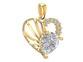 diamond heart pendant 670 jewelry fashion accessories gold man men woman women unisex design fengshui rings 3d print model - Mito3D
