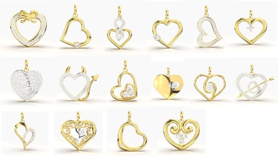 diamond heart pendant collection love lovable pretty girl luxury jewellery yellow gold white jewel sterling daily wear necklace fashion beauty shining jewelry pendants 3d print model - Mito3D
