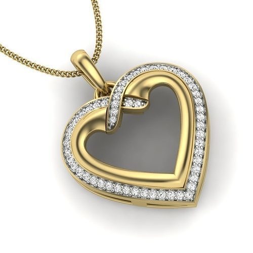 diamante corazón colgante pendiente mujer joyería joya Moda accesorios oro diseño Feng Shui colgantes plata imprimible anillo libra esterlina humano 3D print model - Mito3D
