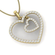 diamante cuore pendente donne gioielleria moda accessori oro ciondoli feng shui argento stampabile squillare sterlina calzature collana design 3d print model - Mito3D
