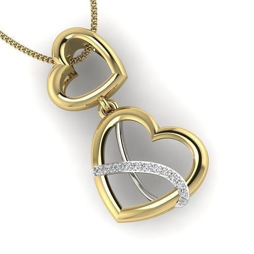 diamante coração pingente mulheres joalheria moda acessórios ouro mulher Projeto feng shui pingentes humano anel prata esterlina imprimível colar noivado 3D print model - Mito3D