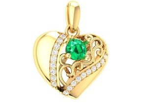 diamond heart pendant women 228 jewelry fashion accessories gold man men woman unisex design fengshui pendants 3d print model - Mito3D