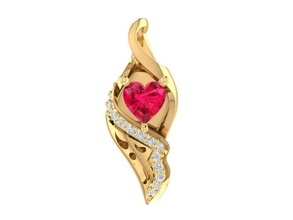 diamond heart pendant women 664 jewelry fashion accessories gold man men woman unisex design fengshui pendants 3d print model - Mito3D