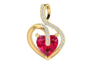 diamond heart pendant women 675 jewelry fashion accessories gold man men woman unisex design fengshui rings 3d print model - Mito3D
