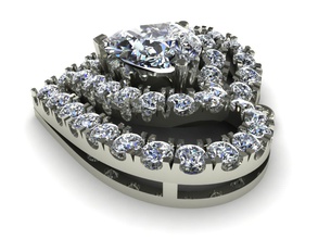 diamant pendentif cœur bijoux le bracelet de l'anneau saphir blanc or la livre sterling d'argent l'engagement mariage cad imprimable 3d conception boucle d'oreille grand bon mode caractère l'homme vêtements bague en anneau pendentifs 3d print model - Mito3D