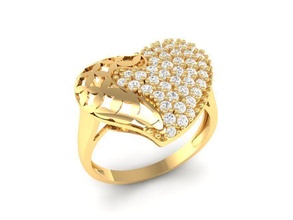 diamond heart ring 108 jewelry fashion accessories gold man men woman women unisex design rings 3d print model - Mito3D
