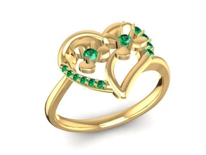 diamante coração anel mulheres 1690 joalheria moda acessórios ouro mulher projeto feng shui argolas 3d print model - Mito3D