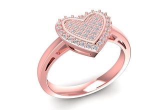 diamond heart ring women 2100 jewelry fashion accessories gold woman design fengshui rings 3d print model - Mito3D