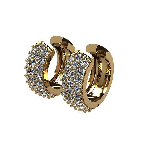 diamante cerchio orecchino orecchini oro gioielleria gioiello argento 3D print model - Mito3D