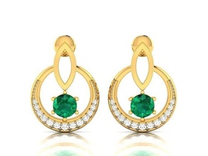 diamante cerchio orecchini pendente impostato ovale gioielleria stampa stampabile anelli design squillare gioiello d'oro moda stampa oro prototipazione donna 3d print model - Mito3D