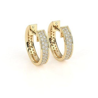 diamant cerceau boucles d'oreilles bijoux gemme or imprimable engagement bijou luxe carat bague mariage 3d print model - Mito3D