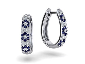diamond hoop earrings 3dmodel jewelry sapphire earring printable usa canada italy mexico asia cad 3d rings emerald delicate hoopforher 3d print model - Mito3D