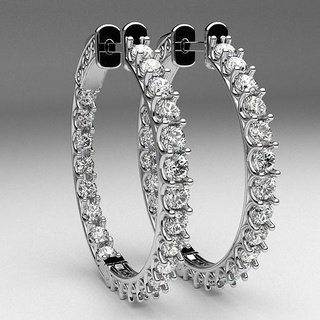 diamante aro pendientes redondo anillos imprimible lujo joyería joya royal platino maravilloso Estados Unidos Canadá Australia mexico Israel alto 3dmodel arete Moda 3d print model - Mito3D