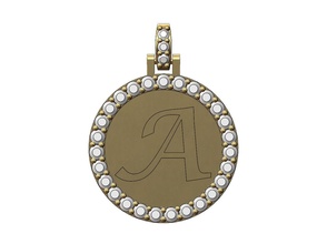 diamant initiales pendentifs bijoux imprimable or argent pendentif luxe accessoires symbole gravure charme monnaie alphabet lettres initiale collier bling 3d print model - Mito3D