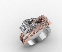 diamond jewelry design fashion gold ring gems rings 3d print model - Mito3D
