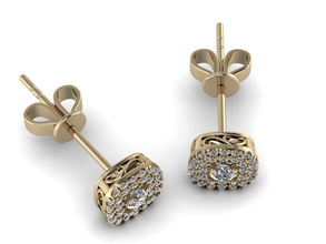 diamond jewelry earring 3mm stone 001 gold minimalist silver earrings shine beauty jewel gem illuminator precius elegance 3d print model - Mito3D