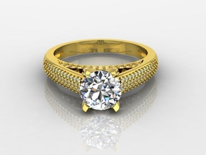 diamant schmuck engagement ring ringe solitär sterling druckbar platin brillant hochzeit juwel silber zart gold 3d print model - Mito3D
