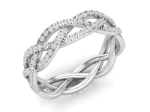 diamant bijoux éternité bande femme or argent imprimable bague mariage engagement brillant blanc gemme bijou mode beauté vêtements 3d print model - Mito3D