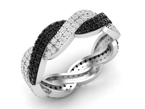 diamant schmuck ewigkeit band frau druckbar engagement hochzeit ring gold silber juwel mode platin brillant schönheit ringe 3d print model - Mito3D
