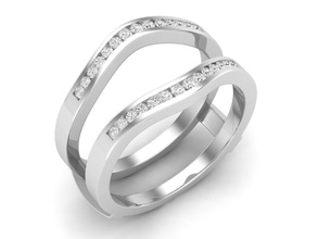 diamante joalheria guarda mulher platina prata moda imprimível gema anel brilhante ouro noivado beleza luxo roupa safira vintag diamantado 3d print model - Mito3D