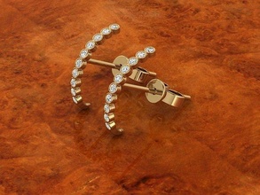 diamant bijoux longue boucle d'oreille minimaliste boucles d'oreilles gemme or imprimable bijou argent blanc bois luxe platine vitré 3d print model - Mito3D