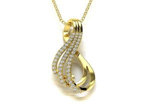 diamant bijoux pendentif or argent sterling calcul brillant blanc mode beauté imprimable accessoire Collier chaîne pendentifs 3d print model - Mito3D