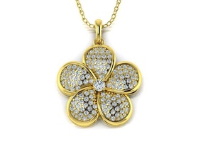 diamant bijoux pendentif fleur or argent sterling calcul brillant blanc mode beauté imprimable étoile Collier vêtements pendentifs 3d print model - Mito3D