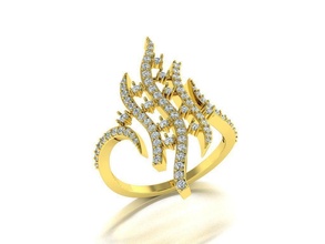 diamante joyería joya anillo oro 3dprint moda amante imprimible eurosize belleza brillante lujo moderno diseño anillos 3d print model - Mito3D