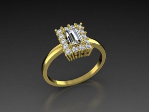 diamond jewelry ring jewel gold gem 3dprint fashionjewelry jewelrylover printable eurosize fashion beauty shining luxury modern design rings 3d print model - Mito3D
