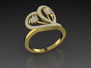 diamant schmuck ring juwel gold 3dprint modeschmuck schmuckliebhaber druckbar eurosize mode schönheit leuchtenden luxus modern design silber ringe 3d print model - Mito3D