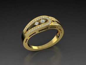 diamante joyería joya anillo oro 3dprint moda amante imprimible eurosize Moda belleza brillante lujo moderno diseño contemporáneo 3d print model - Mito3D