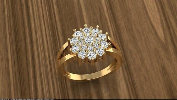 diamante joyería joya anillo minimalista arete pendientes oro imprimible plata blanco madera lujo platino vidriado anillos 3d print model - Mito3D