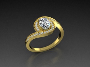 diamond jewelry ring jewel gold gem 3dprint fashionjewelry jewelrylover printable eurosize fashion beauty shining luxury modern design silver rings 3d print model - Mito3D