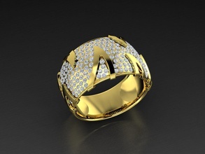 elmas takı yüzük mücevher altın 3dprint moda kuyumcu yazdırılabilir Euro boyutu güzellik parlıyor lüks modern tasarım yüzükler 3d print model - Mito3D